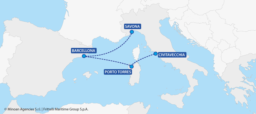 Traghetti Minoan Lines e Grimaldi Lines per Grecia, Sardegna