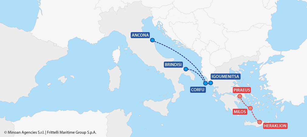 Greek Ferry Routes Map